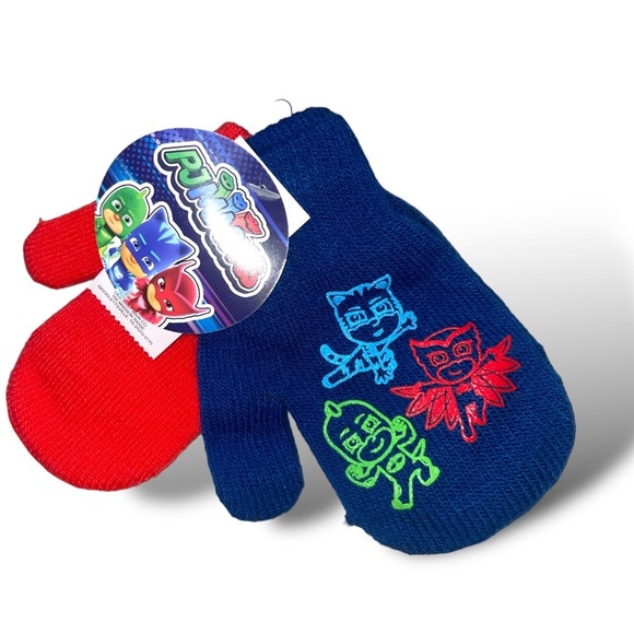 - Nwt PJMASKS Gloves Kids Winter Gear Snow Hand Warmers Poppy 2 Pack red b… - Picture 7 of 7